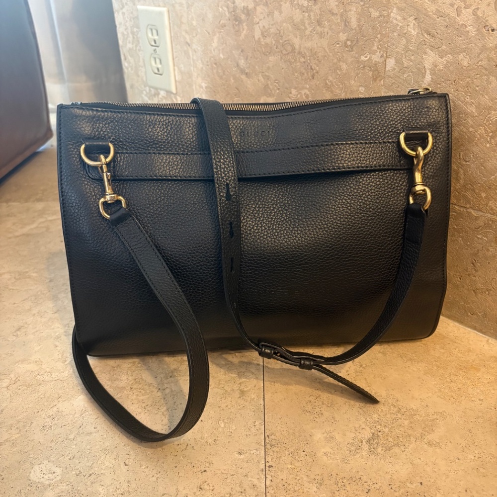 Gucci Leather Crossbody Messenger Bag King Snake Bag Black - Picture 2 of 8